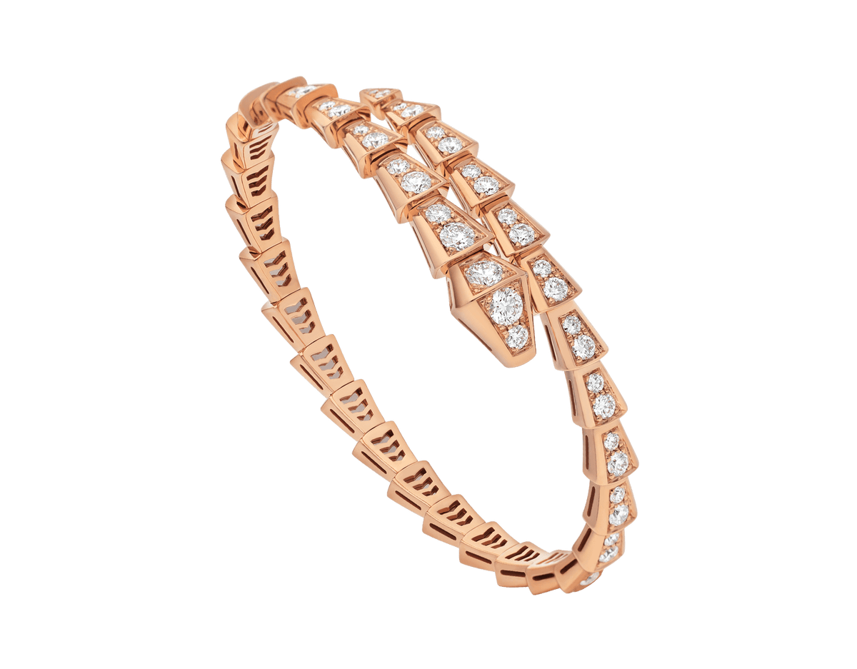 [⭐Hevara Jewelry]SERPENTI BRACELET 6.8MM PINK GOLD DIAMOND