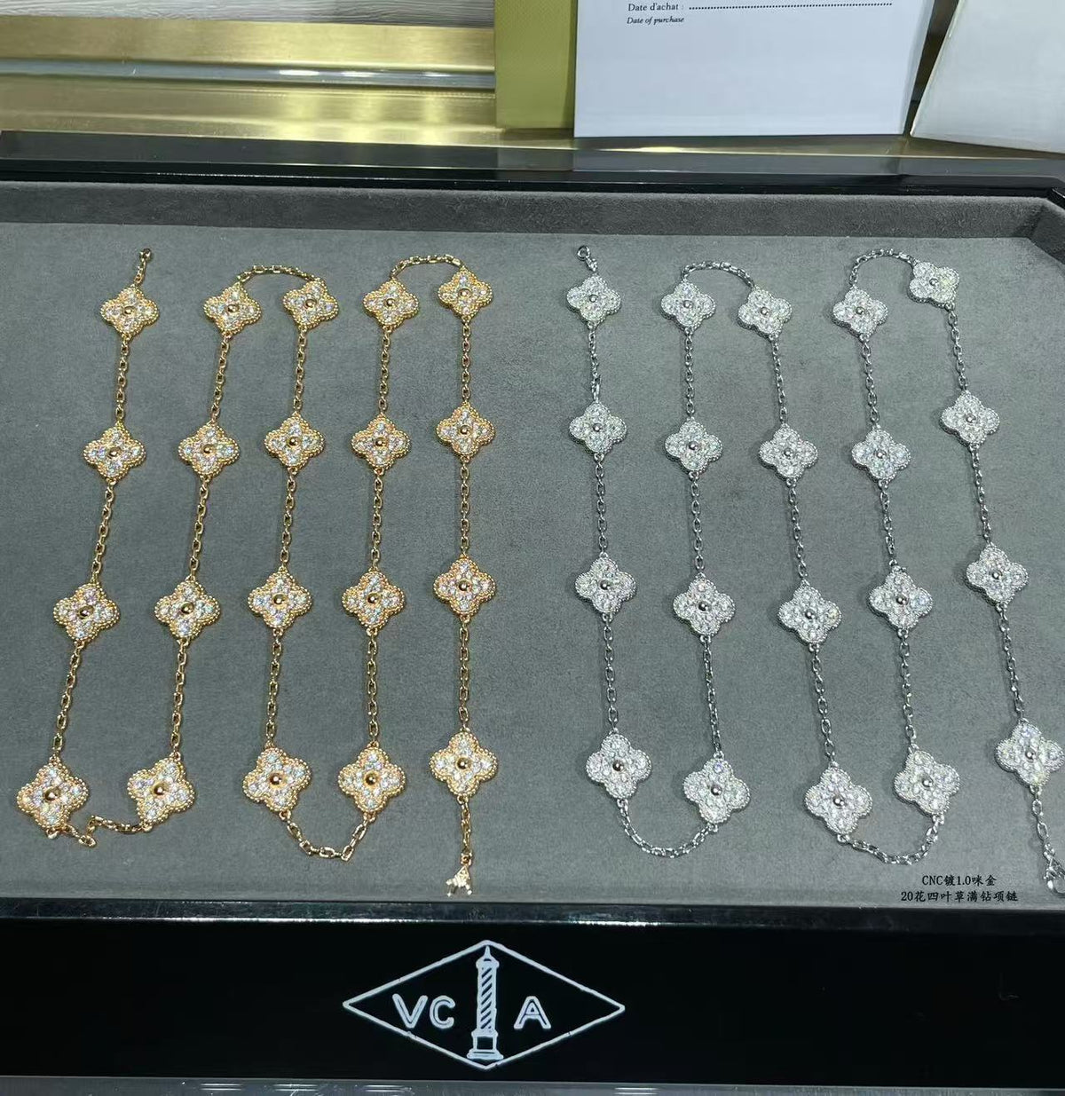 [⭐Hevara Jewelry]CLOVER 20 MOTIFS FULL-DIAMOND NECKLACE