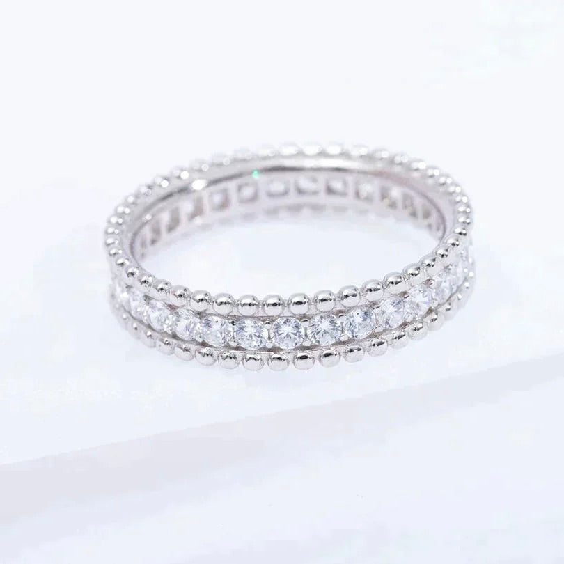 [⭐Hevara Jewelry]PERLEE DIAMOND SILVER RING