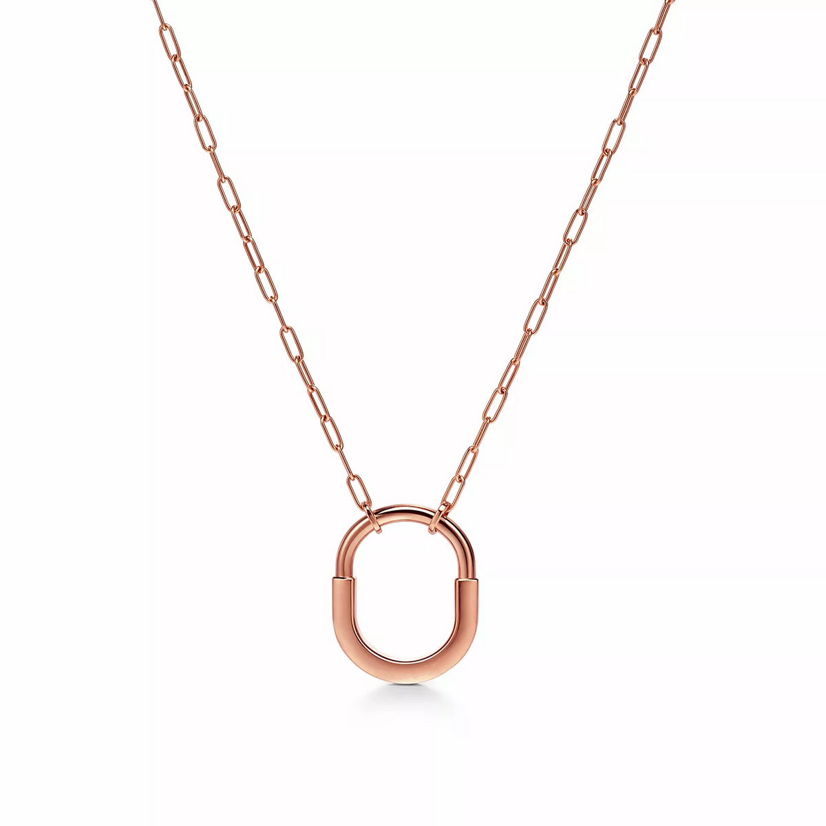 [Hevara Jewelry]LOCK MEDIUM PENDANT PINK DIAMOND PINK GOLD NECKLACE