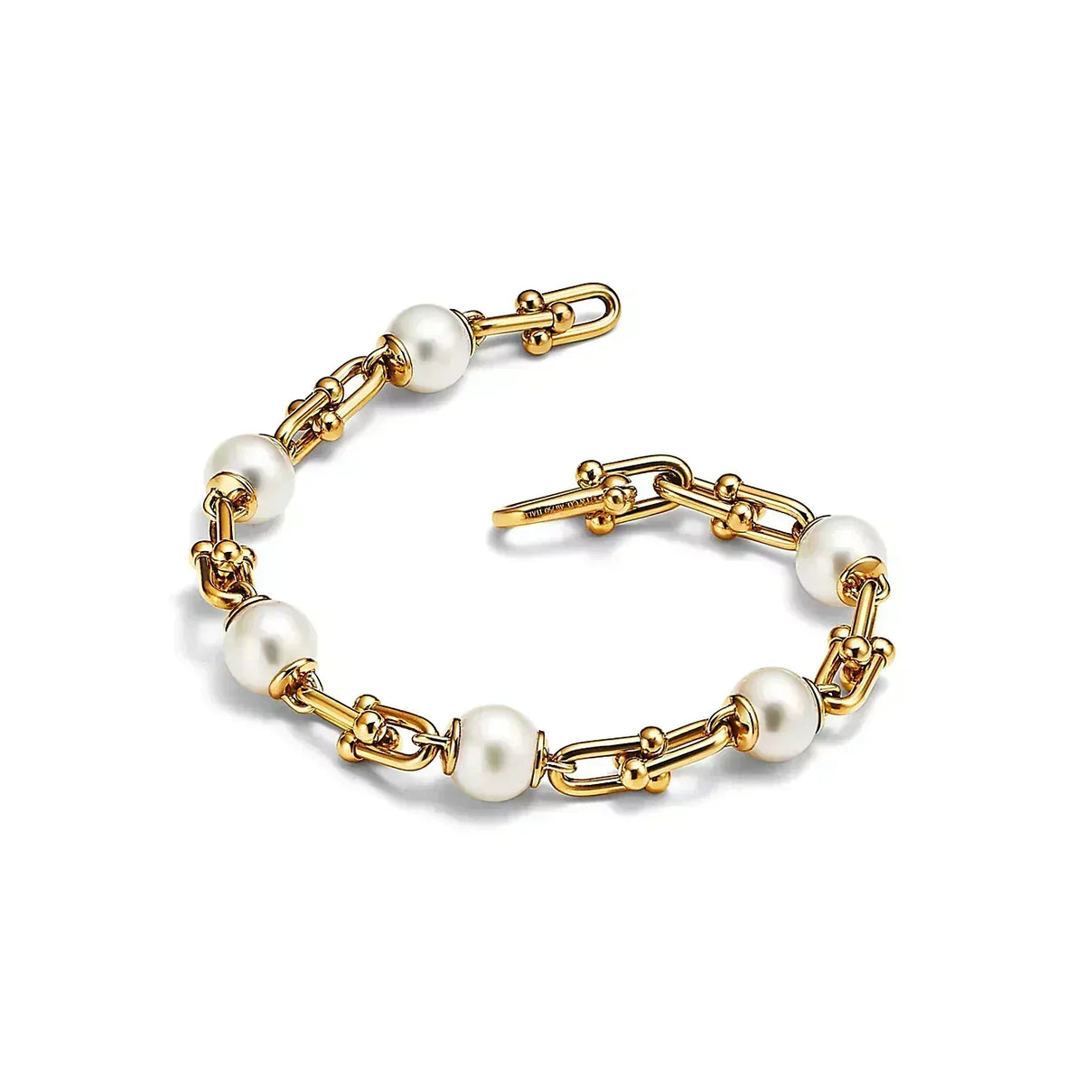 [Hevara Jewelry]LINK BRACELET GOLD WITH FRESHWATER PEARLS