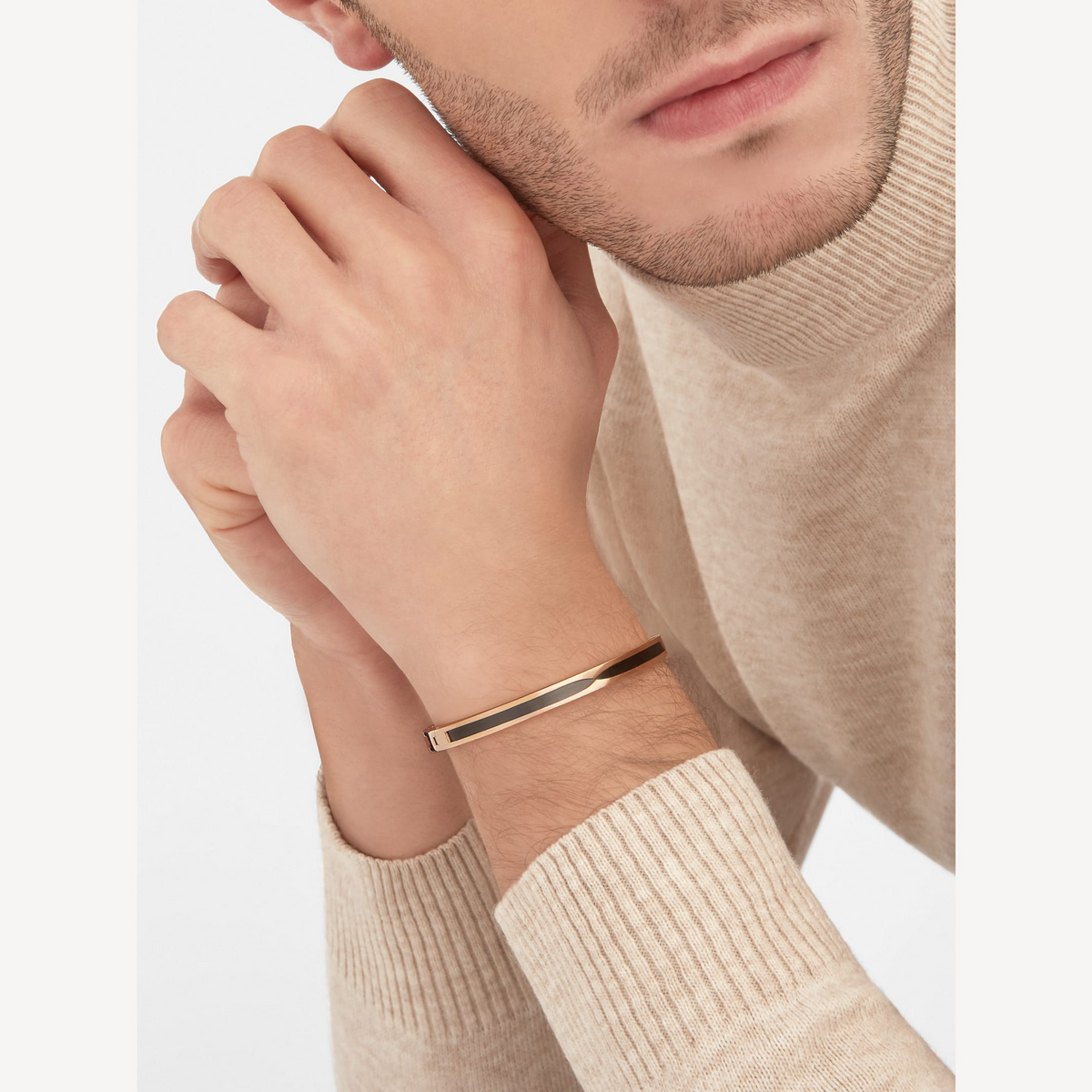 [⭐Hevara Jewelry]ZERO 1 PINK GOLD WITH BLACK CERAMIC BRACELET
