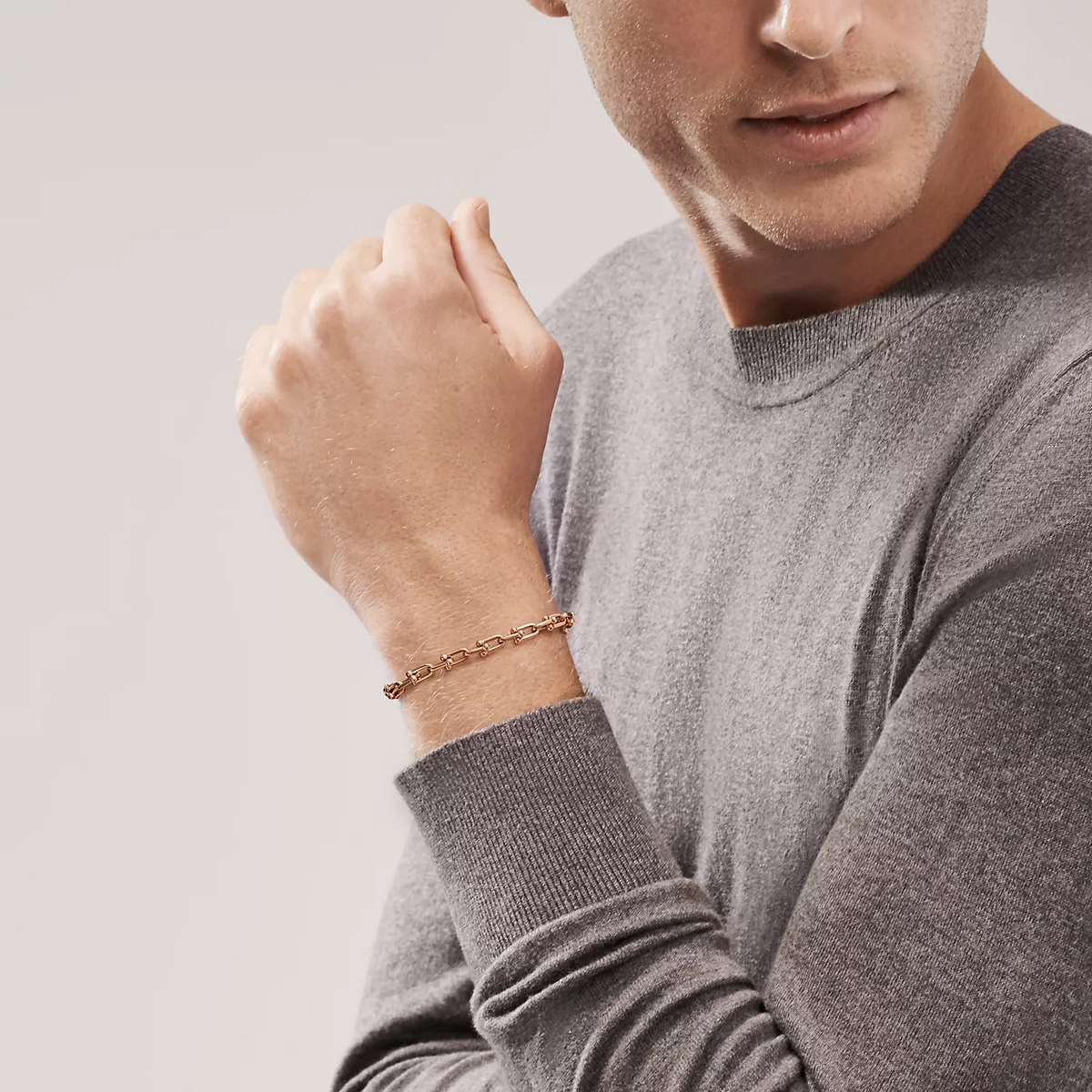 [Hevara Jewelry]HARDWEAR SMALL LINK 26 MOTIF PINK GOLD BRACELET