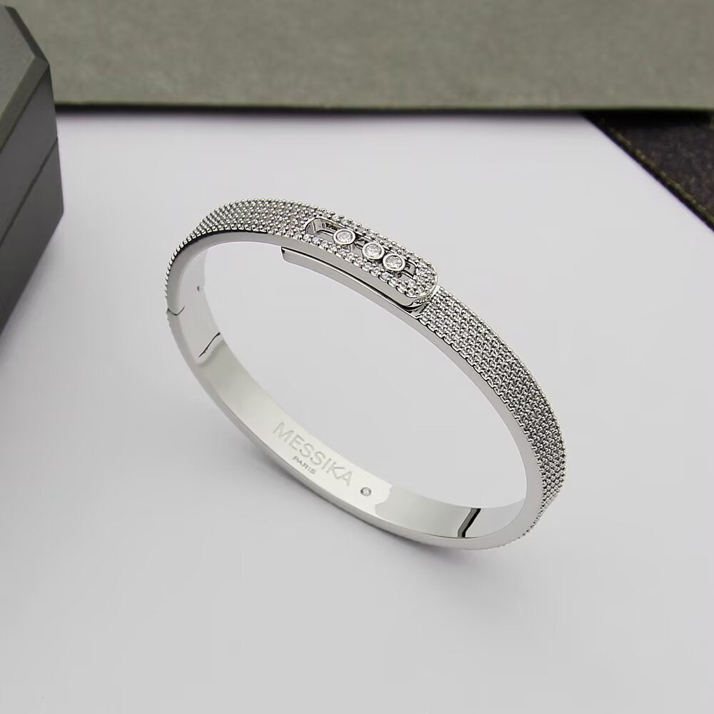 [⭐Hevara Jewelry]Move Noa Full Pavé Diamond Bangle Bracelet
