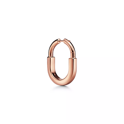 [Hevara Jewelry]LOCK MEDIUM PINK DIAMOND PINK GOLD EARRINGS