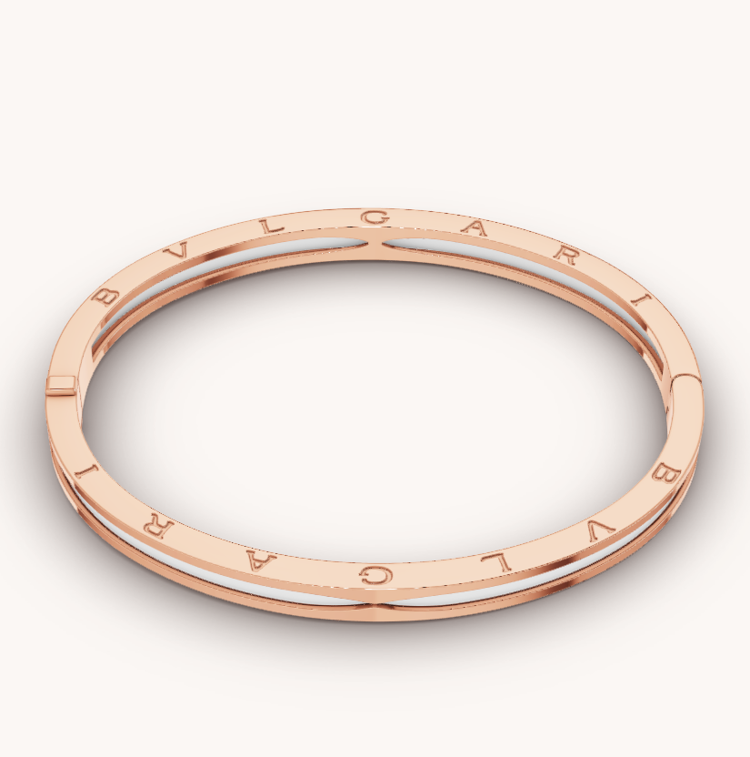 [⭐Hevara Jewelry]ZERO 1 PINK GOLD WITH WHITE CERAMIC BRACELET
