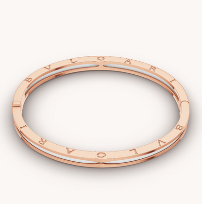 [⭐Hevara Jewelry]ZERO 1 PINK GOLD WITH WHITE CERAMIC BRACELET