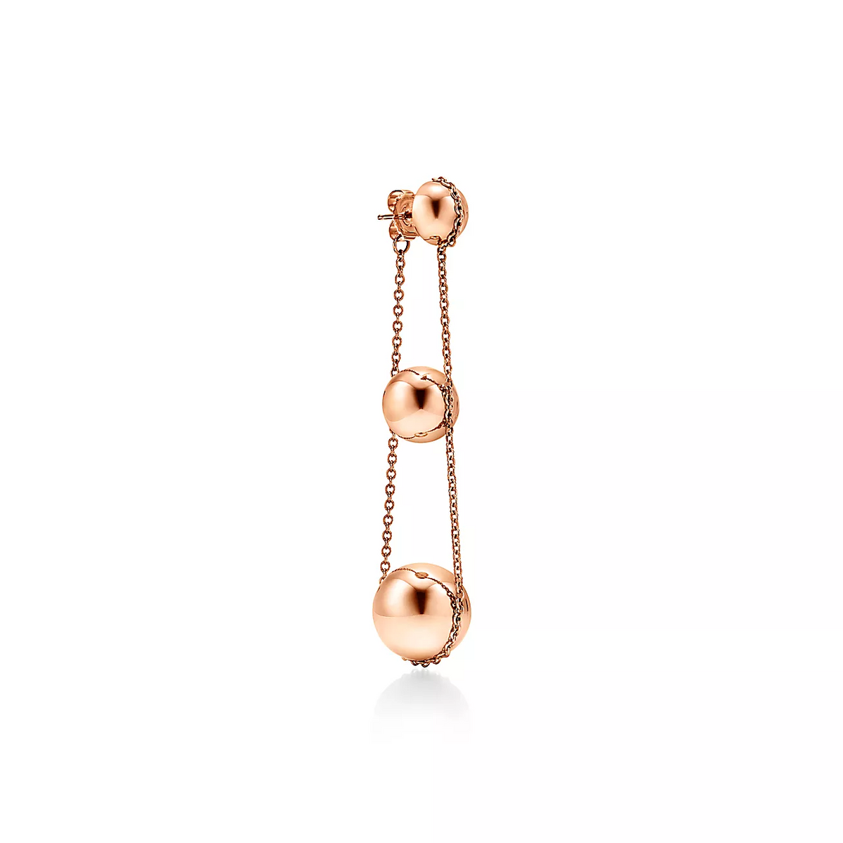 [Hevara Jewelry]TRIPLE DROP PINK GOLD EARRINGS