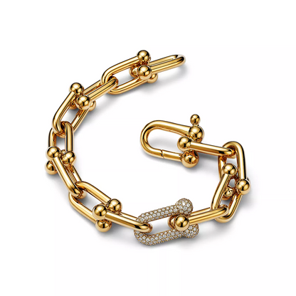 [Hevara Jewelry]HARDWEAR LARGE LINK GOLD DIAMOND BRACELET