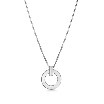 [Hevara Jewelry]T CIRCLE PENDENT SILVER NECKLACE