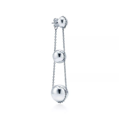 [Hevara Jewelry]TRIPLE DROP SILVER EARRINGS