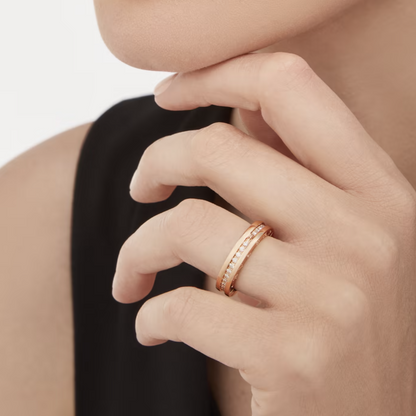[⭐Hevara Jewelry]ZERO 1 ONE-BAND PAVED DIAMONDS ON THE SPIRAL RING