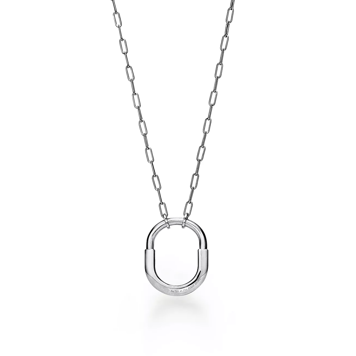 [Hevara Jewelry]LOCK NECKLACE MEDIUM PENDANT SILVER PAVED DIAMONDS