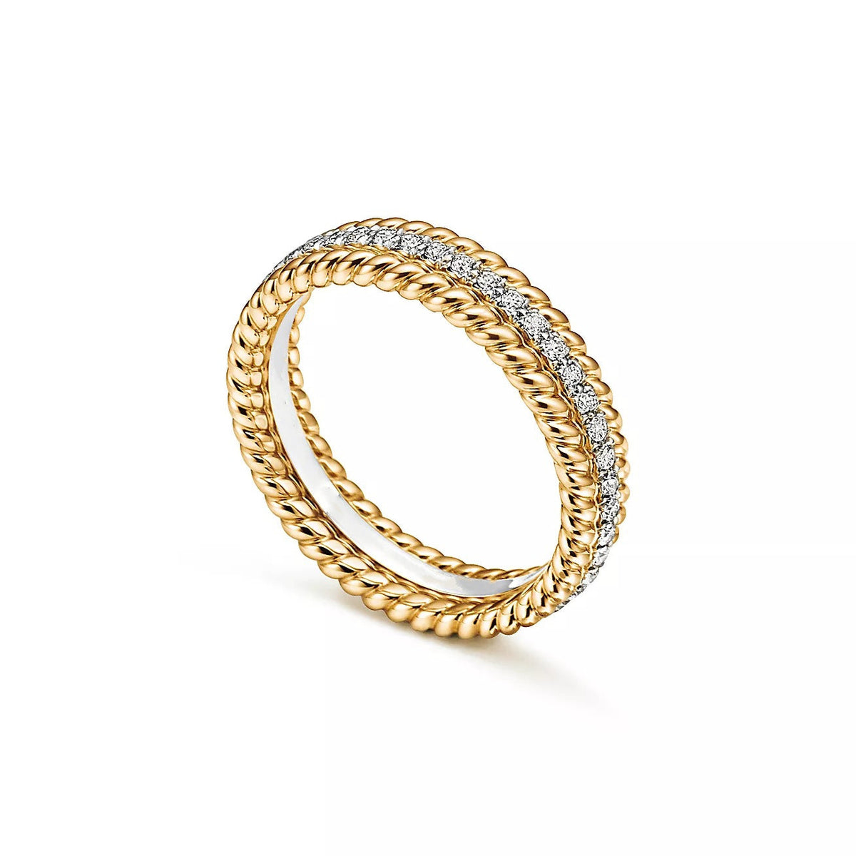 [Hevara Jewelry]ROPE TWO-ROW GOLD DIAMOND RING