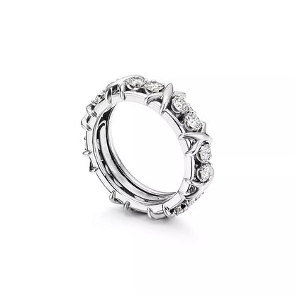 [Hevara Jewelry]SIXTEEN STONE SILVER RING