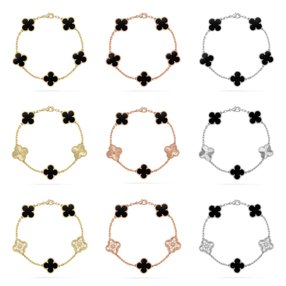 [⭐Hevara Jewelry] CLOVER 5 MOTIF ONYXS BRACELET COLLECTION