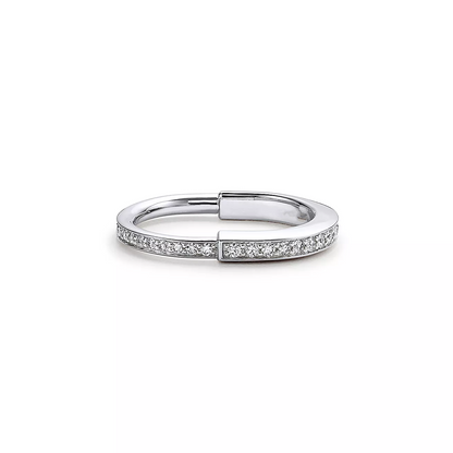 [Hevara Jewelry]LOCK RING SILVER DIAMOND PAVED