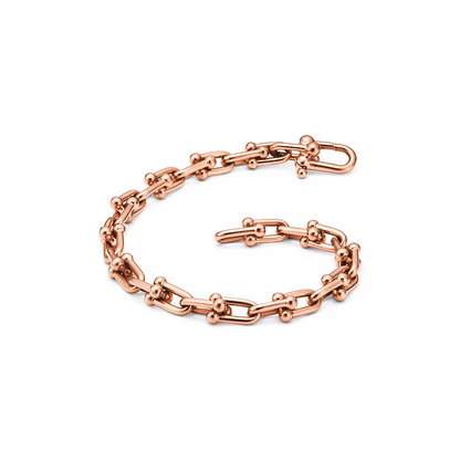 [Hevara Jewelry]HARDWEAR SMALL LINK 26 MOTIF PINK GOLD BRACELET