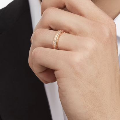 [⭐Hevara Jewelry]ZERO 1 ONE-BAND PAVED DIAMONDS ON THE SPIRAL RING