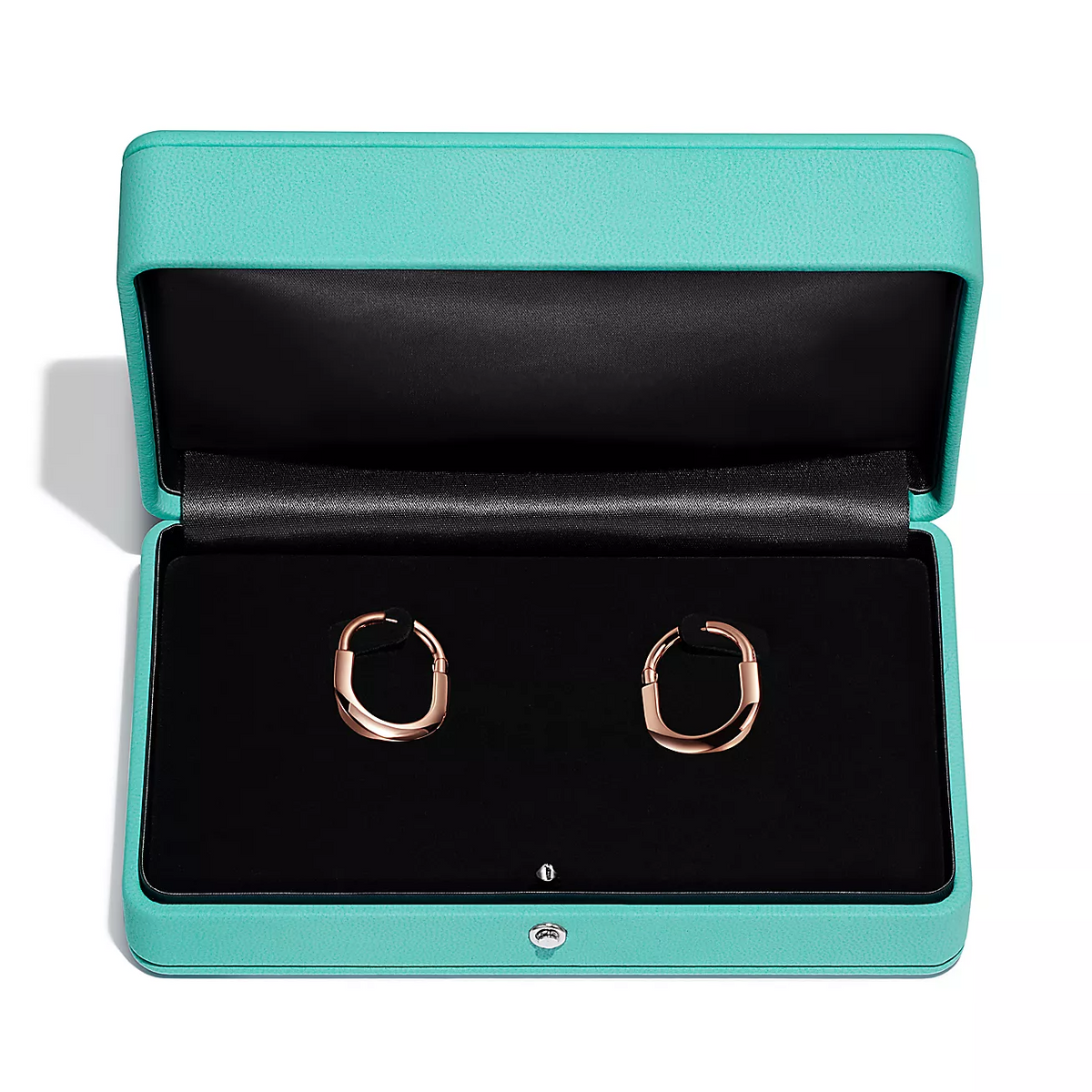 [Hevara Jewelry]LOCK MEDIUM PINK DIAMOND PINK GOLD EARRINGS