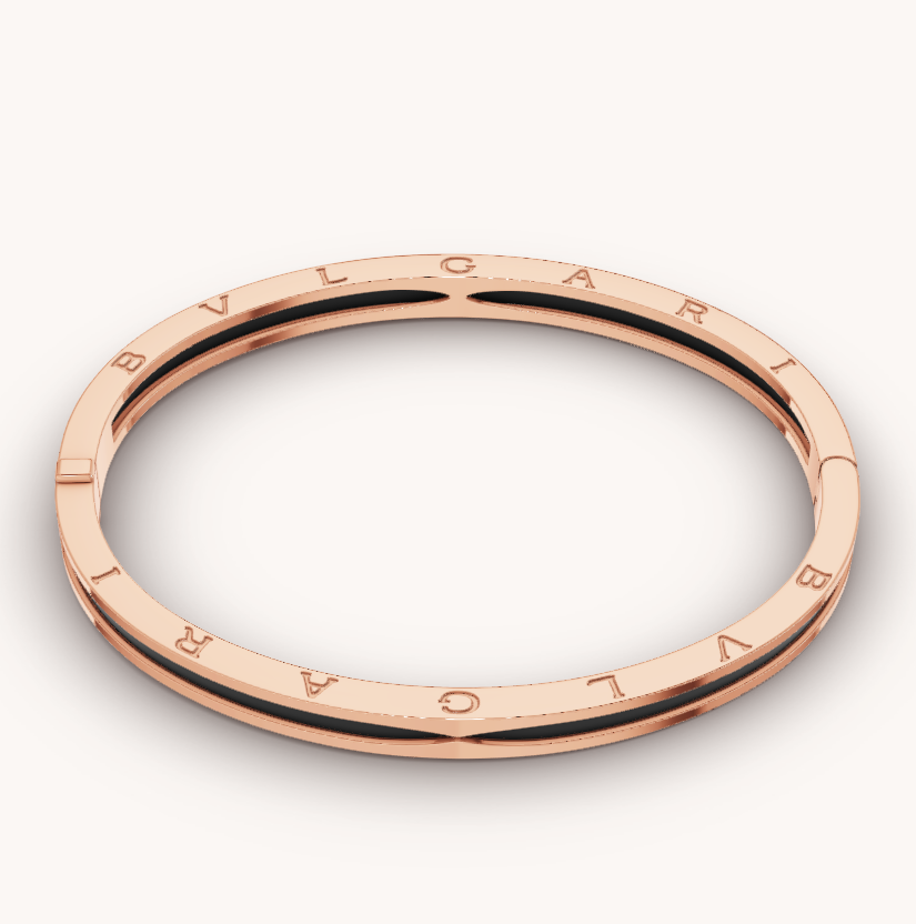 [⭐Hevara Jewelry]ZERO 1 PINK GOLD WITH BLACK CERAMIC BRACELET