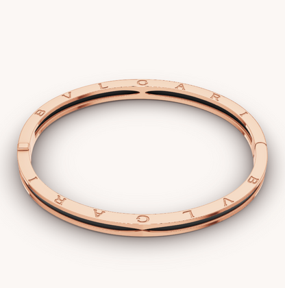 [⭐Hevara Jewelry]ZERO 1 PINK GOLD WITH BLACK CERAMIC BRACELET