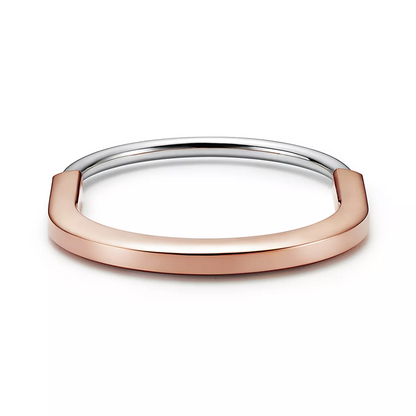 [Hevara Jewelry]LOCK BRACELET ROSE AND WHITE GOLD DIAMOND
