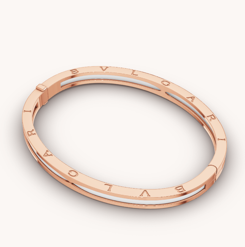 [⭐Hevara Jewelry]ZERO 1 PINK GOLD WITH WHITE CERAMIC BRACELET