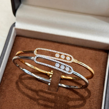 [⭐Hevara Jewelry]Move Pavé Diamond Bangle Bracelet M