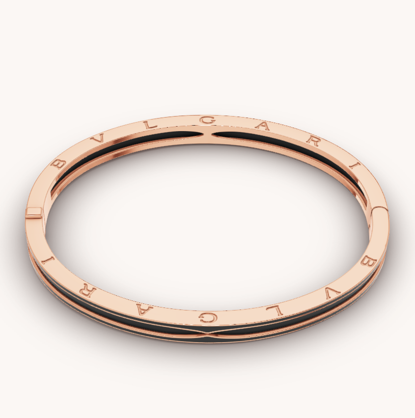 [⭐Hevara Jewelry]ZERO 1 PINK GOLD WITH MATTE BLACK CERAMIC BRACELET