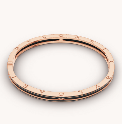[⭐Hevara Jewelry]ZERO 1 PINK GOLD WITH MATTE BLACK CERAMIC BRACELET