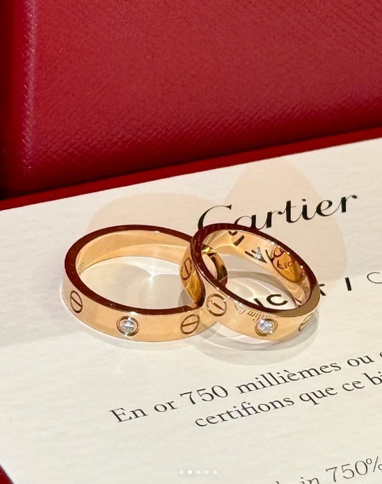 [⭐Hevara Jewelry]LOVE RING 4MM 1 DIAMOND