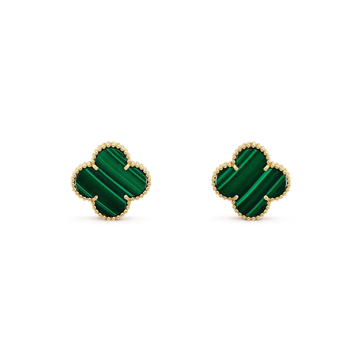 [⭐Hevara Jewelry]CLOVER MINI 9.5MM MALACHITE  EARRINGS