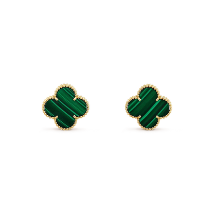 [⭐Hevara Jewelry]CLOVER MINI 9.5MM MALACHITE  EARRINGS