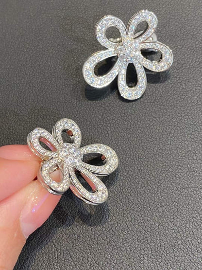 [⭐Hevara Jewelry]FLOWERLACE EARRINGS FULL DIAMONDS
