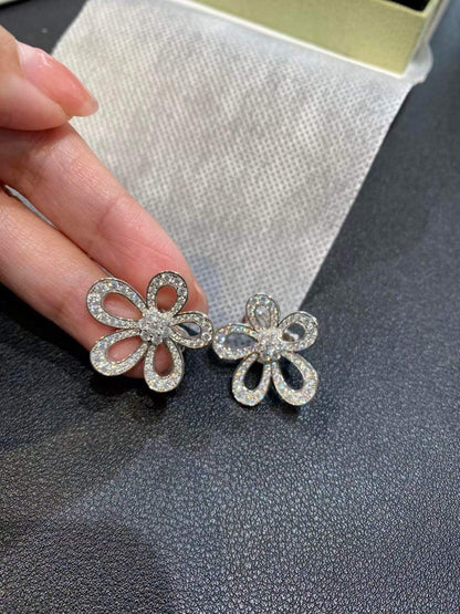 [⭐Hevara Jewelry]FLOWERLACE EARRINGS FULL DIAMONDS