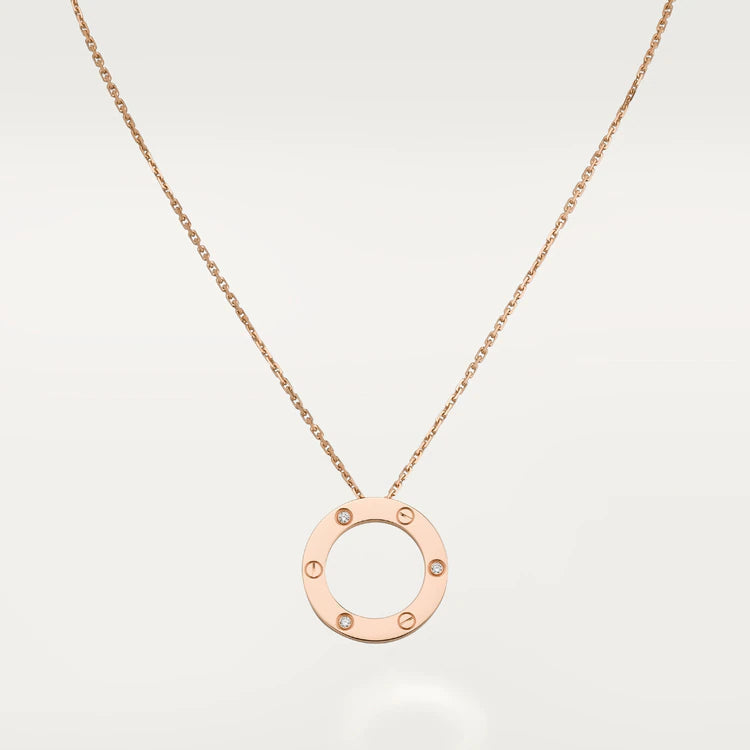 [⭐Hevara Jewelry]LOVE NECKLACE 16MM 3 DIAMONDS