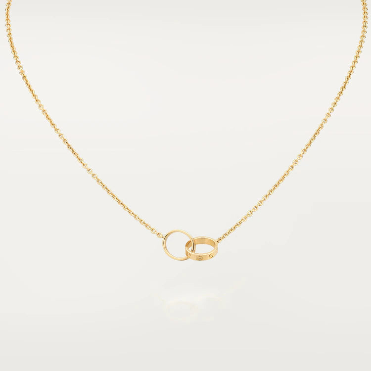 [⭐Hevara Jewelry]LOVE NECKLACE DOUBLE RING GOLD
