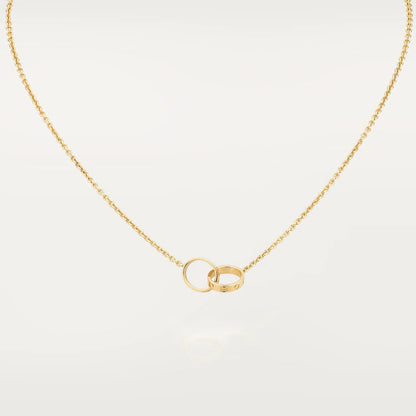 [⭐Hevara Jewelry]LOVE NECKLACE DOUBLE RING GOLD