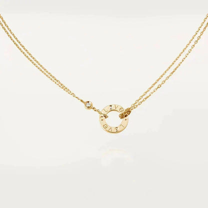 [⭐Hevara Jewelry]LOVE NECKLACE 16MM 2 DIAMONDS