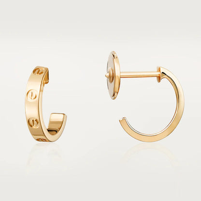 [⭐Hevara Jewelry]LOVE EARRINGS 2.65MM PINK GOLD