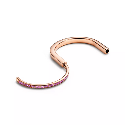 [Hevara Jewelry]LOCK BRACELET ROSE DIAMOND PINK GOLD