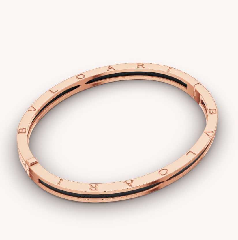 [⭐Hevara Jewelry]ZERO 1 PINK GOLD WITH BLACK CERAMIC BRACELET