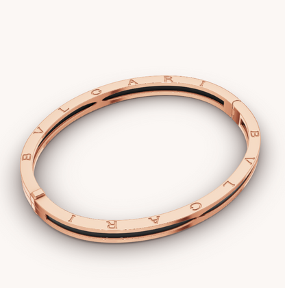 [⭐Hevara Jewelry]ZERO 1 PINK GOLD WITH BLACK CERAMIC BRACELET