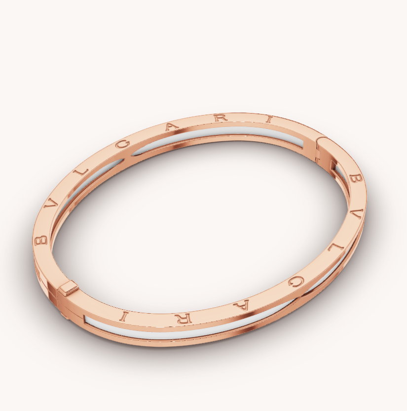[⭐Hevara Jewelry]ZERO 1 PINK GOLD WITH WHITE CERAMIC BRACELET