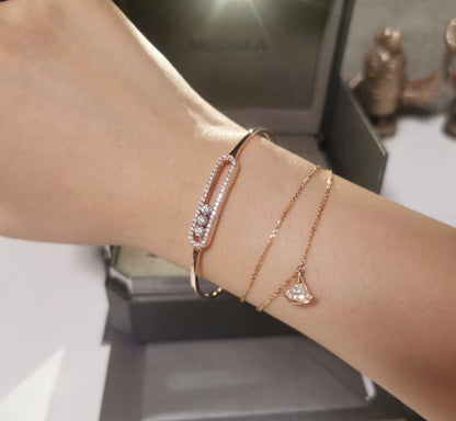 [⭐Hevara Jewelry]Move Pavé Diamond Bangle Bracelet M