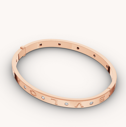 [⭐Hevara Jewelry]ZERO 1 PINK GOLD 12 DIAMONDS BRACELET