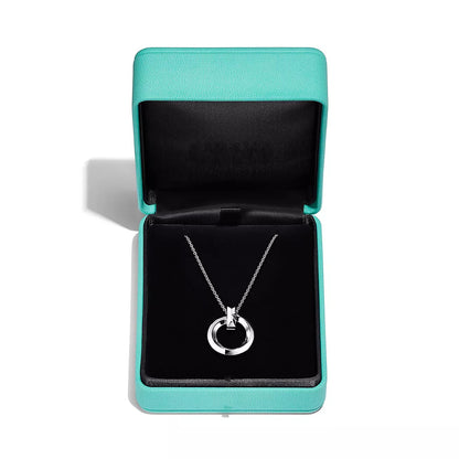 [Hevara Jewelry]T CIRCLE PENDENT SILVER NECKLACE