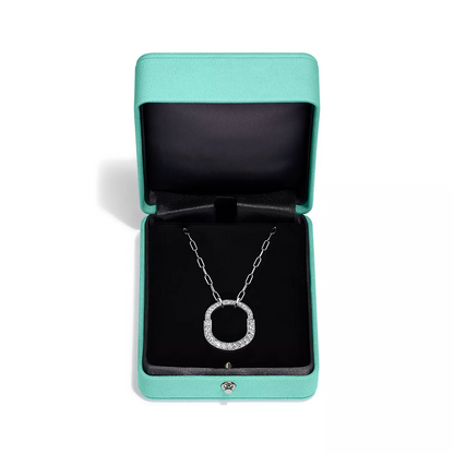 [Hevara Jewelry]LOCK NECKLACE MEDIUM PENDANT SILVER PAVED DIAMONDS