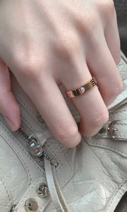 [⭐Hevara Jewelry]LOVE RING 4MM 1 DIAMOND